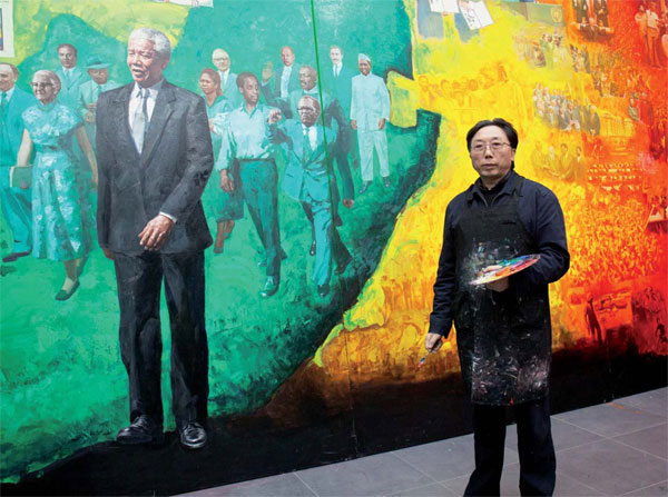 In art, towering Mandela lives on