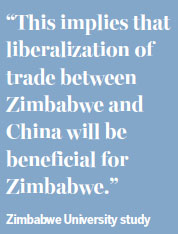 FTA with China could boost Zimbabwe trade, study says