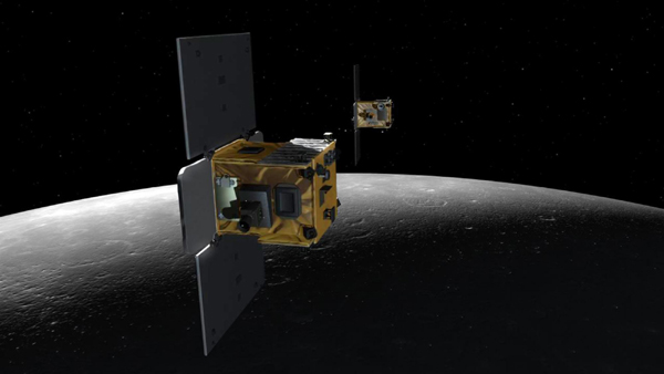Twin NASA probes plunge into lunar mountain