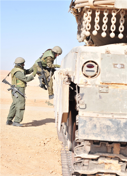 IDF female soldiers in shooting training