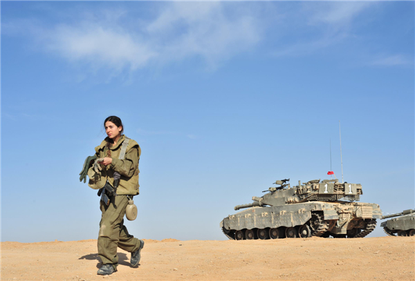 IDF female soldiers in shooting training