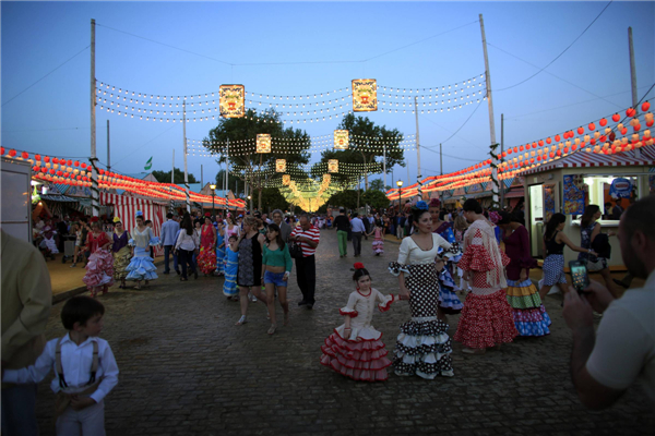 Traditional April fair in Seville, Spain