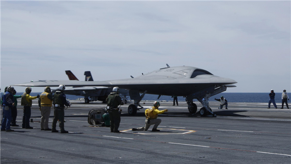 US Navy launches unmanned drone from carrier