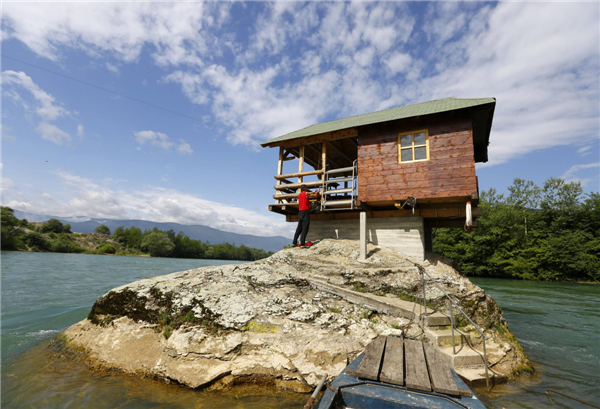 House built on rock in Serbia