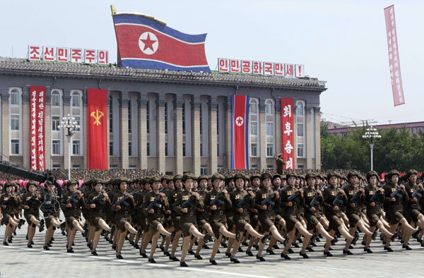 DPRK stages military parade