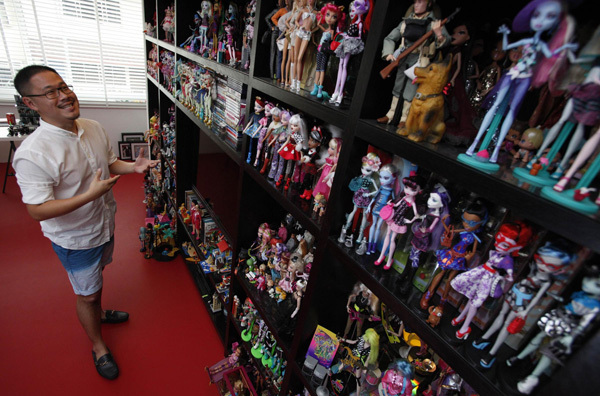 A man's Barbie collection