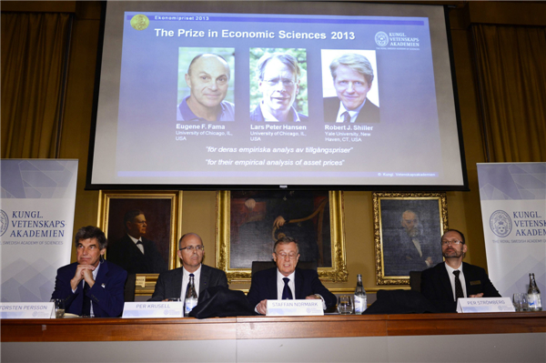3 US economists share 2013 Nobel Prize in Economics