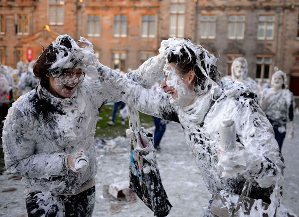Foam fight celebrated in St Andrews University