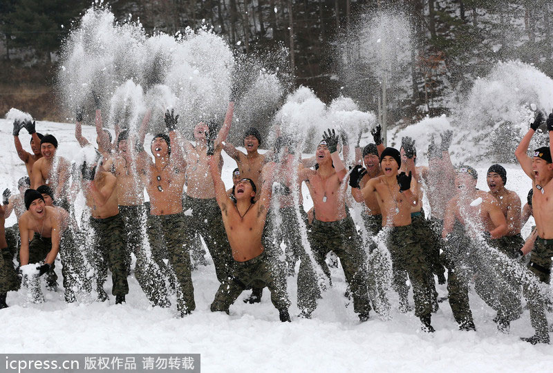 S. Korean soldiers train in the snow[1]- Chinadaily.com.cn
