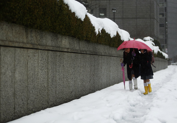 Heavy snow disrupts power and flights in Japan