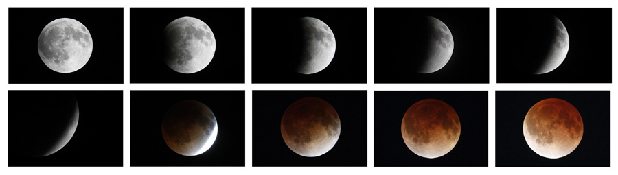 Sky-watchers see 'blood moon' in total lunar eclipse
