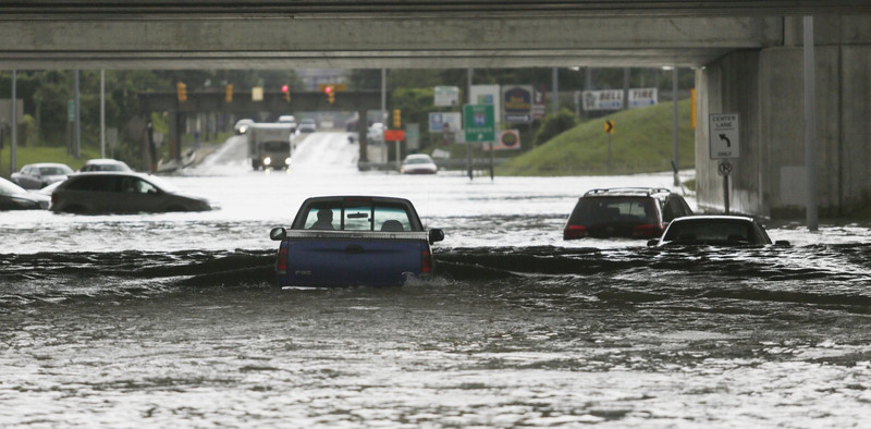 Cars become boats due to heavy rain