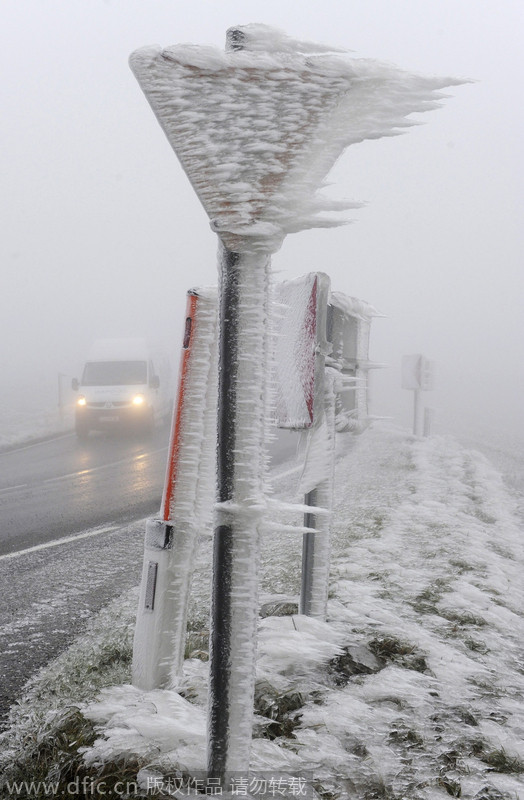 Central Europe freezes overnight