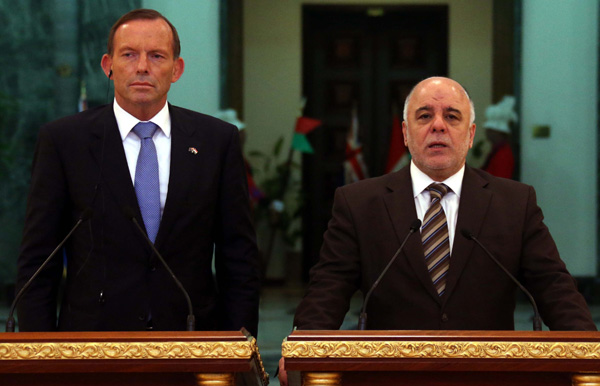 Tony Abbott makes unannounced trip to Iraq