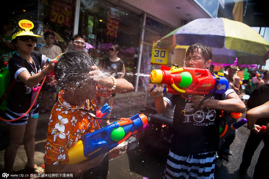 Traditional Thai New Year starts with a splash