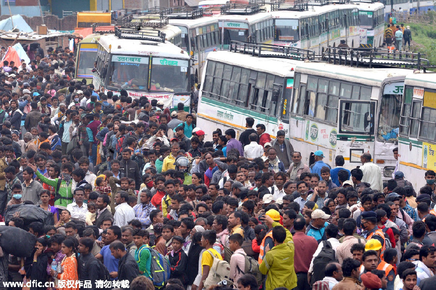 Mass exodus from Kathmandu
