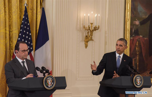 Obama, Hollande call for avoiding escalation over Russian warplane downing
