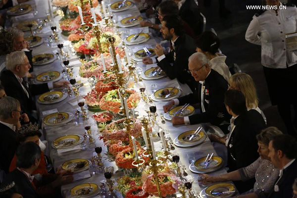 Laureates, Sweden royal members attend traditional Nobel Banquet