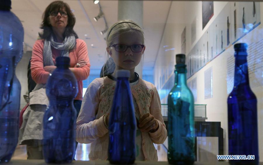 Drift bottles displayed in German museum