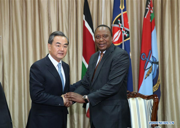 Kenyan president meets Chinese FM, hails bilateral ties