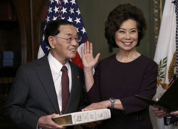 US Senate approves Chao to lead Transportation Department