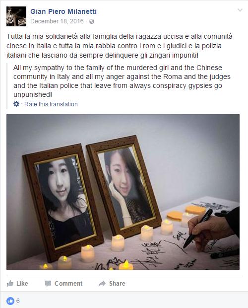 Rome to commemorate bravery of Chinese female victim