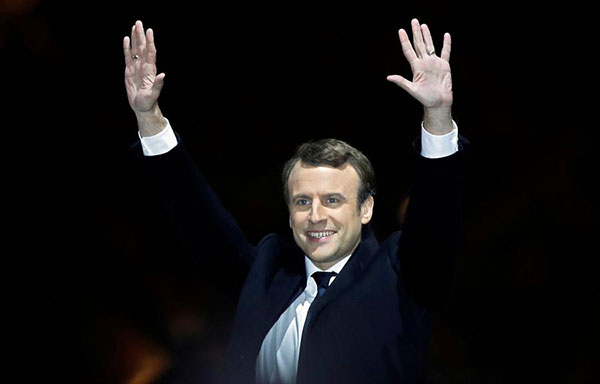Xi congratulates Macron for winning French election