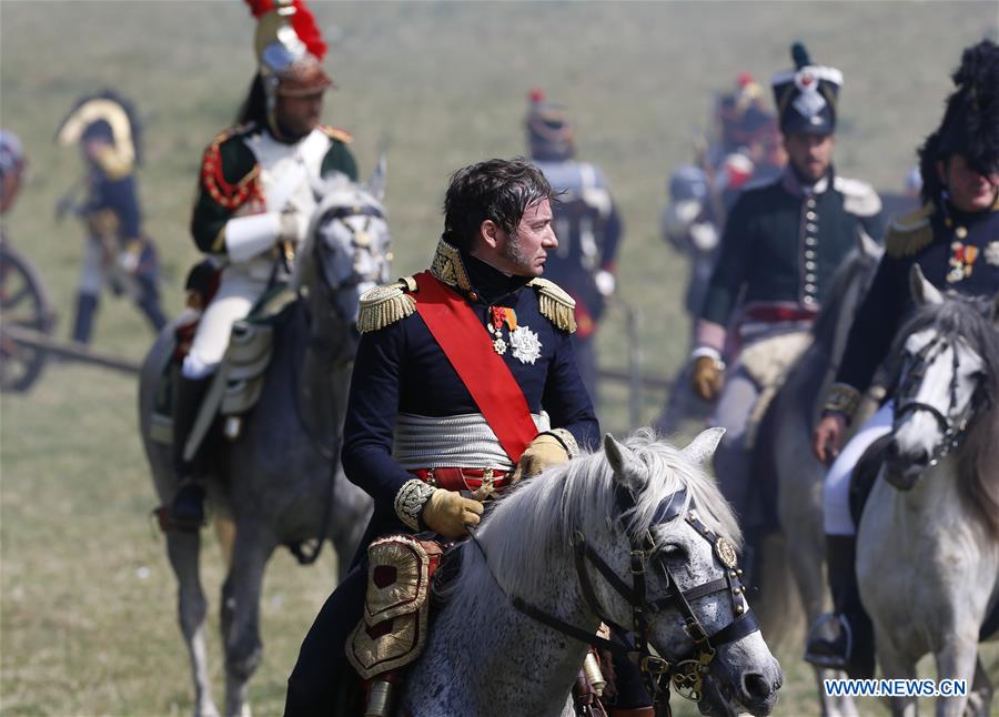 Re-enactment of Battle of Waterloo held in Belgium