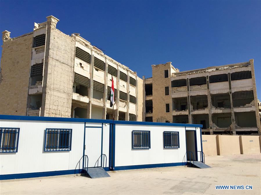 A look at simple prefabricated classrooms in Aleppo, Syria