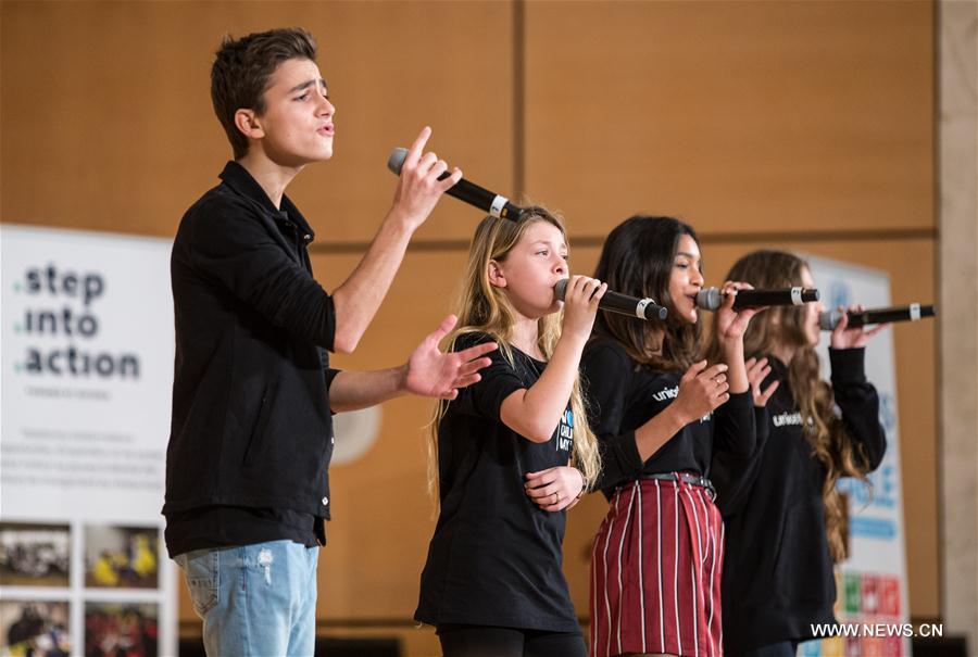 More than 200 children and young people mark World Children's Day in Geneva