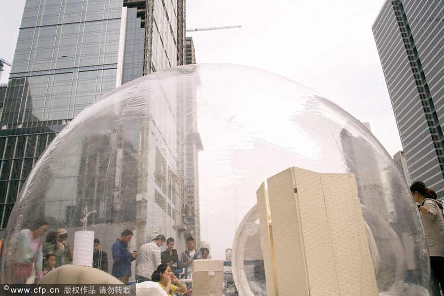 Camp life in a bubble 'hotel'