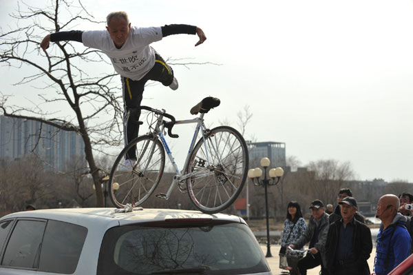 63-year-old man knows his way around a bike
