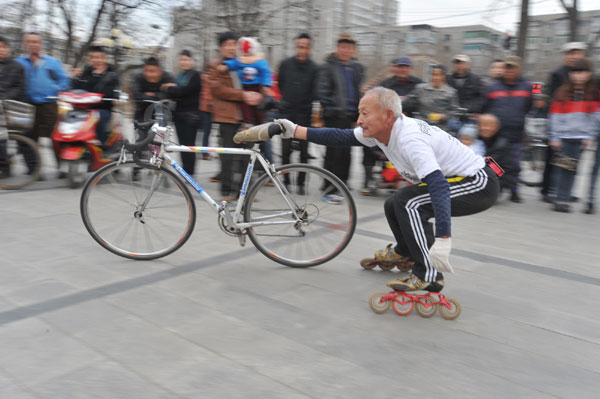 63-year-old man knows his way around a bike