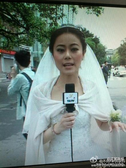TV host reports quake news from her wedding