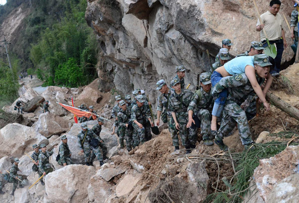 Soldiers bring hope to earthquake-battered region