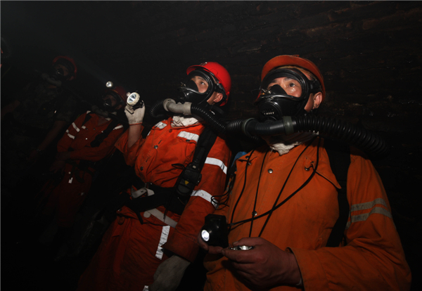 Mine rescue drill in E China