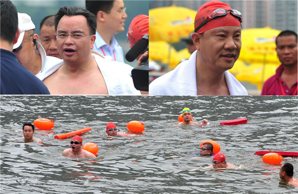 Party chief takes a plunge for water safety