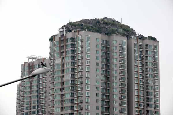 Man builds villa on top of apartment tower