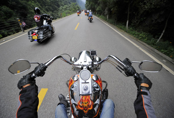 Roar and thrill of Harley music riders