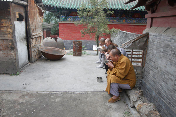 Rare look in Shaolin temple