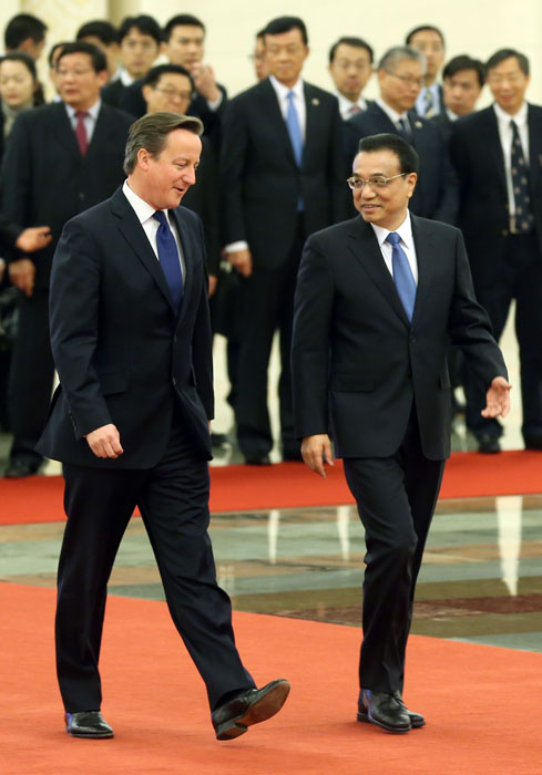 Chinese premier meets Britain's Cameron