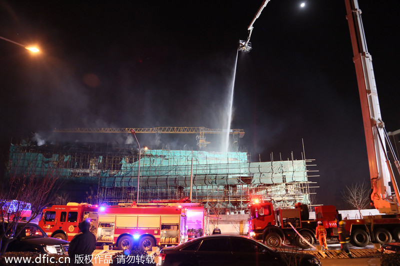Fire at construction site quelled in Beijing