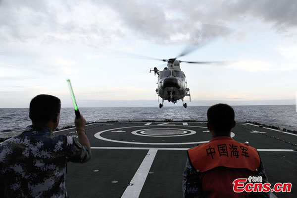 China's ship-borne helicopters in RIMPAC navel drill