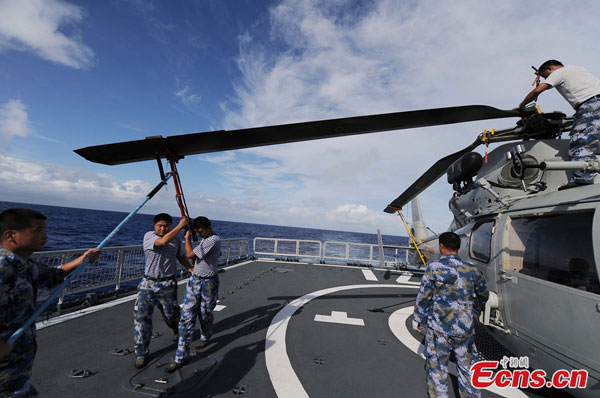 China's ship-borne helicopters in RIMPAC navel drill