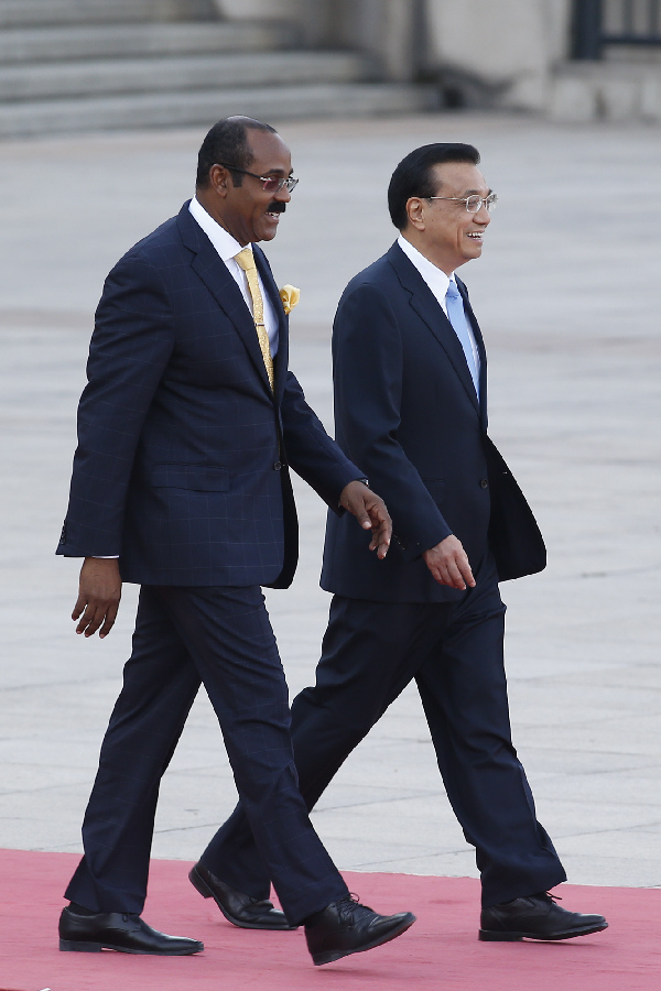 Premier Li holds welcome ceremony for Antigua and Barbuda PM