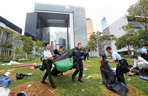 HK protest sites to be cleared: court