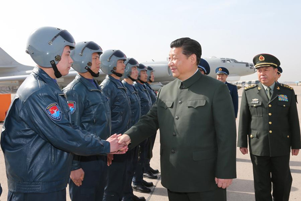 Xi Jinping boards new bomber during NW China tour