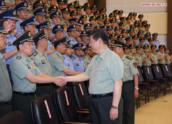 Xi stresses strict management of troops in visit to NE army group