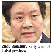 Top Hebei official is suspected of graft