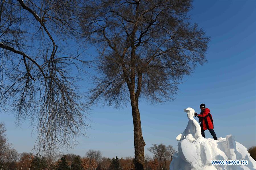 Snow sculpture contest kicks off in Harbin